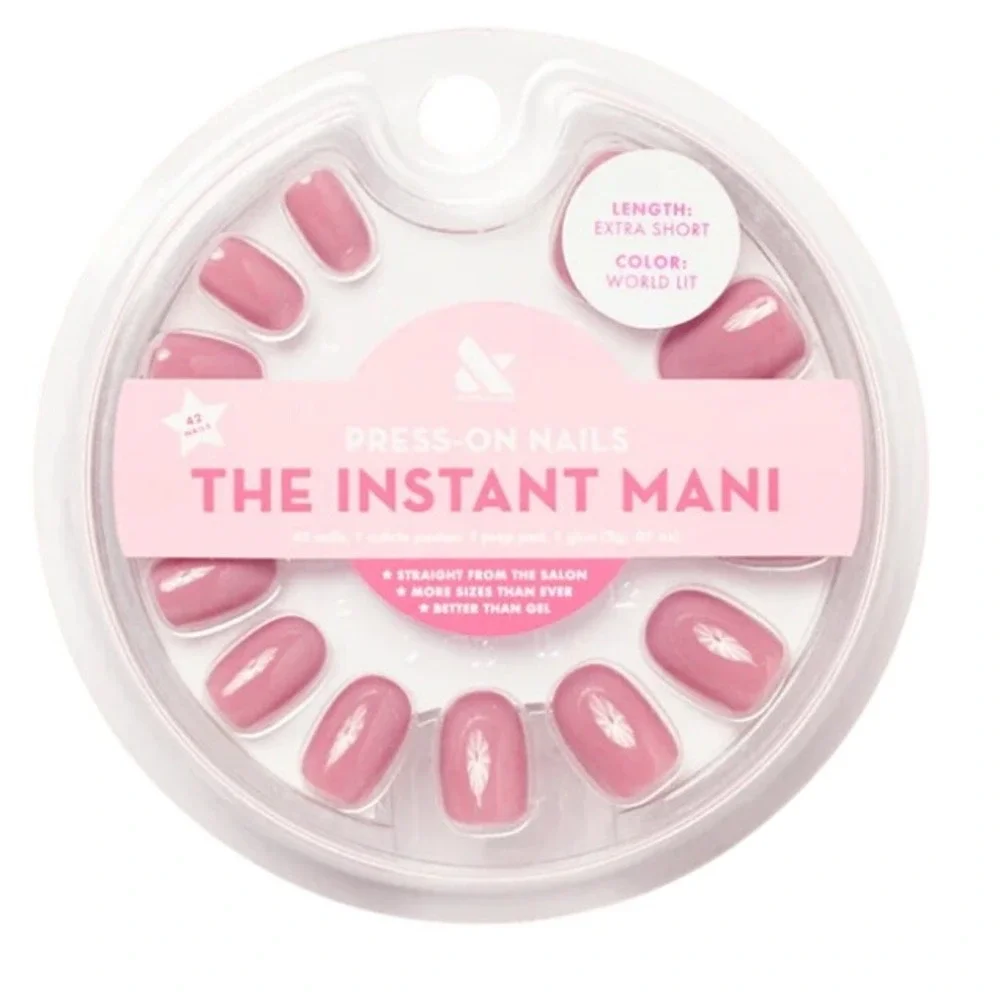 Olive and June World Lit Velvet Press-On Nails Round Extra Short Instant Mani